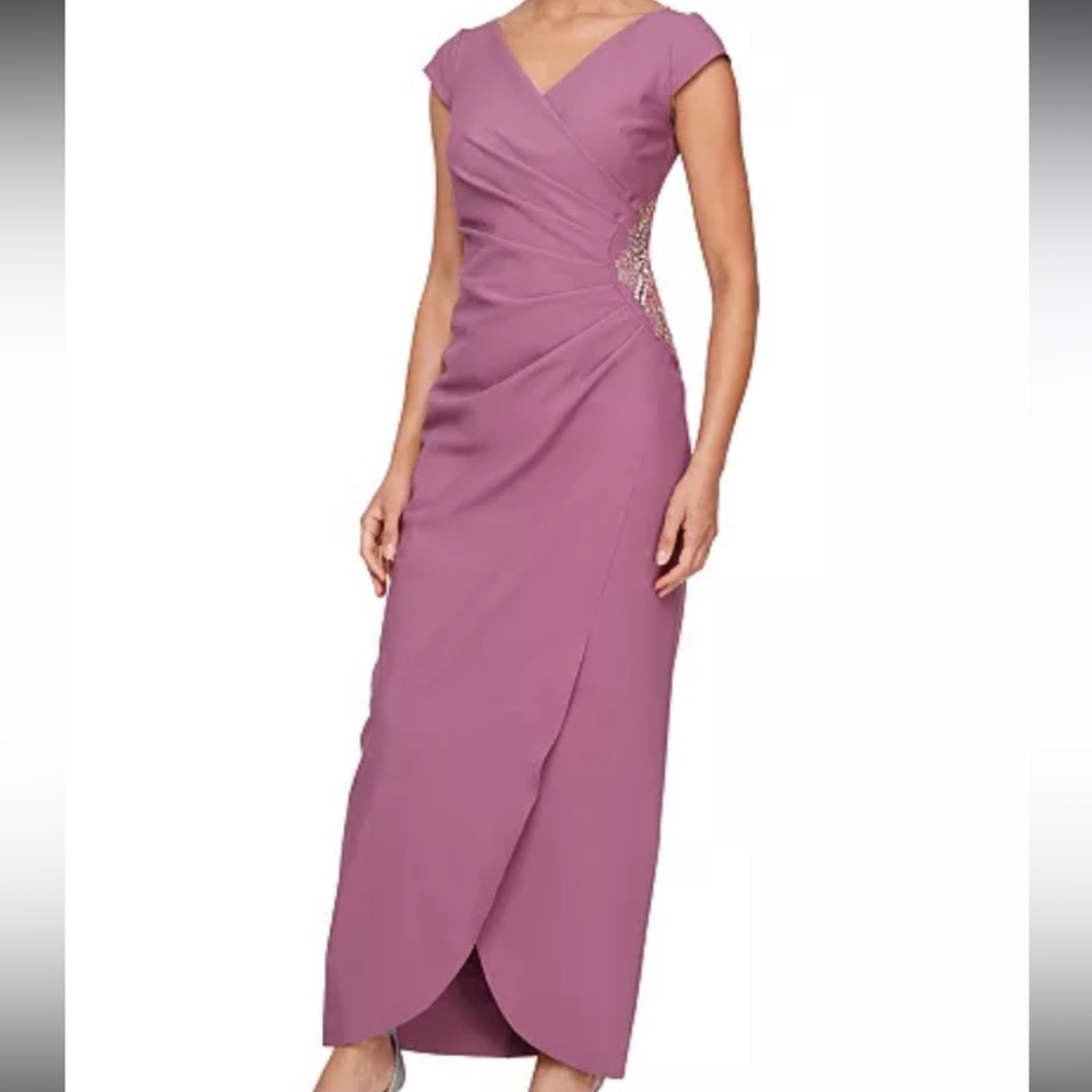 Alex Evenings Women's Ruched Embellished Gown